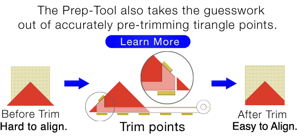 Trim Triangle Points using the Prep-Tool by Guidelines4Quilting