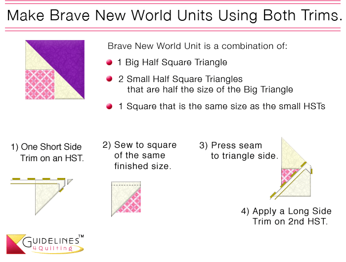 Trim Triangles Accurately using the Pre-Tool by Guidelines4Quilting - Brave New World