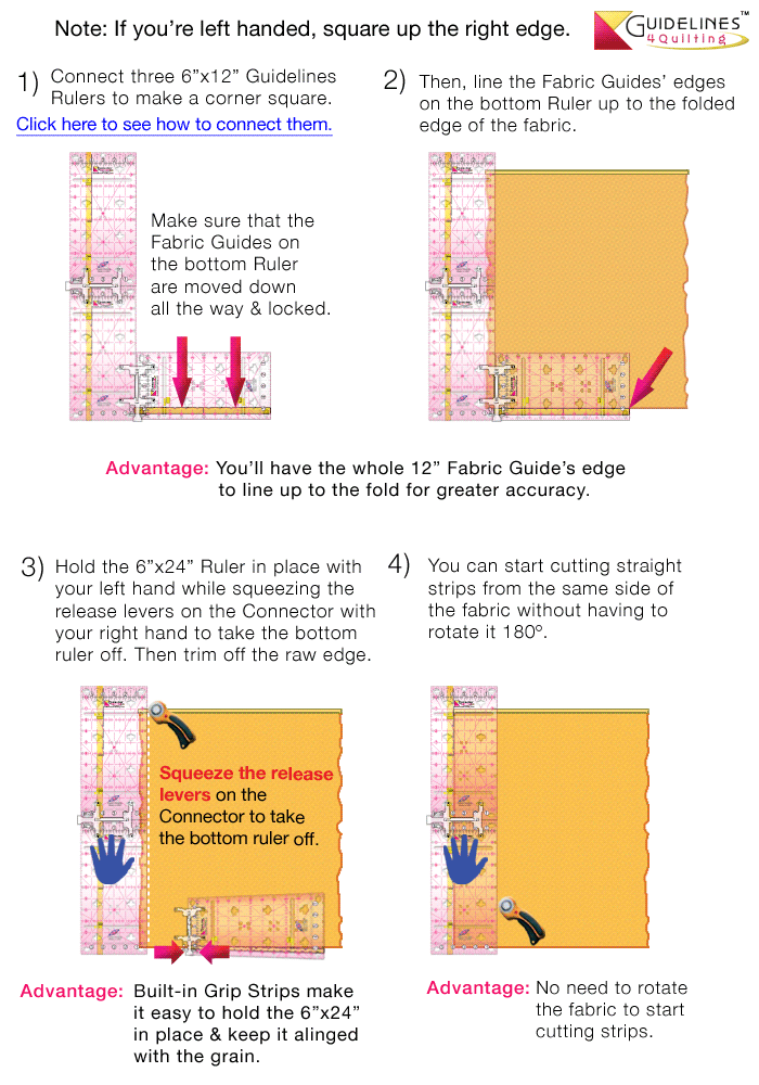 How to Square Up Fabric's Edge with Guidelines Rulers