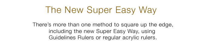 Options for squaring up fabric