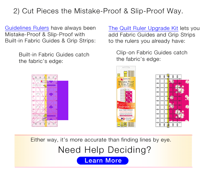 Mistake-Proof & Slip-Proof Way to Cut Pieces by Guidelines4Quilting