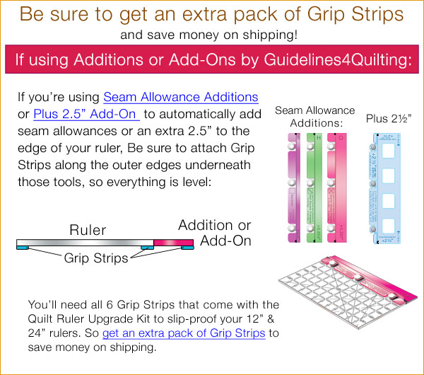Grip Strips and Add-Ons by Guidelines4Quilting