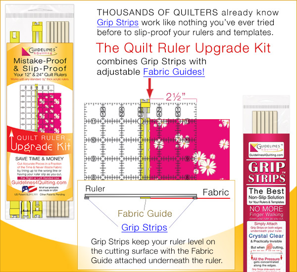 Grip Strips and Fabric Guides by Guidelines4Quilting